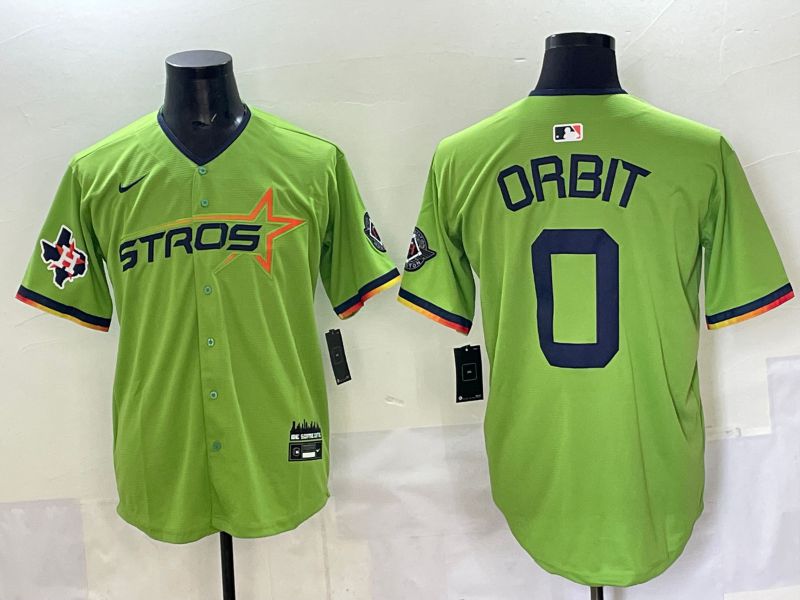 Men 2025 Houston Astros #0 Orbit Green Three generations Joint Name Nike MLB Jersey style 8->houston astros->MLB Jersey